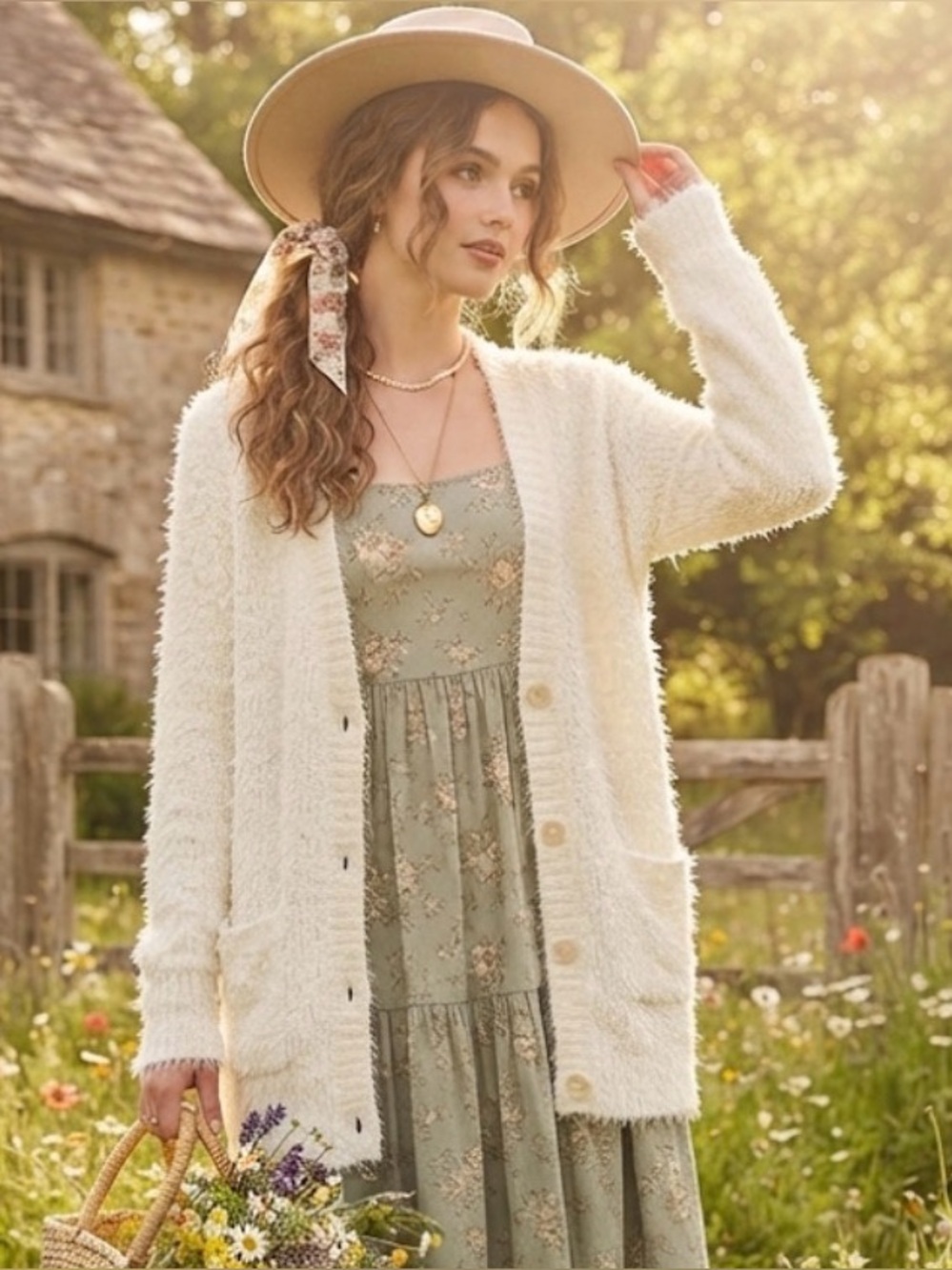 American Eagle Outfitters Eyelash Knit Long Cardigan SZ M